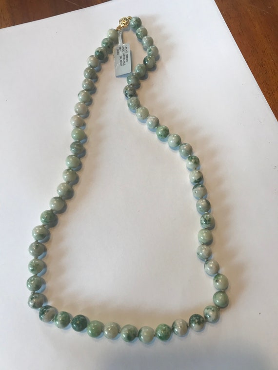 Vintage Jade Beads, Green Jade Necklace, Jade Bead Strand