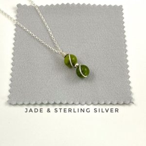 Shop Jade Jewelry! Small Green Jade Pendant Necklace, Sterling Silver. | Natural genuine Jade jewelry. Buy crystal jewelry, handmade handcrafted artisan jewelry for women.  Unique handmade gift ideas. #jewelry #beadedjewelry #beadedjewelry #gift #shopping #handmadejewelry #fashion #style #product #jewelry #affiliate #ad