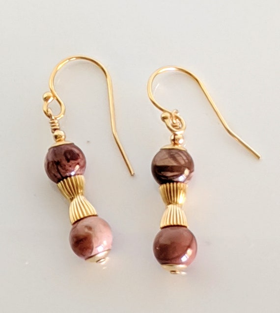 Gold-filled And Imperial Jasper Earrings