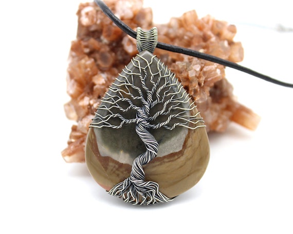 Owyhee Jasper And Sterling Silver Tree Of Life. Arborist Gift. Jewelry Gift For Tree Lover. Tree Hugger Jewelry. Yggdrasil Necklace.