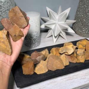 Shop Raw & Rough Jasper Stones! Large Natural Yellow Jasper, Raw Yellow Jasper, Yellow Jasper | Natural genuine stones & crystals in various shapes & sizes. Buy raw cut, tumbled, or polished gemstones for making jewelry or crystal healing energy vibration raising reiki stones. #crystals #gemstones #crystalhealing #crystalsandgemstones #energyhealing #affiliate #ad