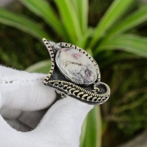 Porcelain Jasper Ring 925 Sterling Silver Ring Adjustable Ring 18K Gold Plated Gemstone Handmade Ring Premium Jewelry Anniversary Gift | Natural genuine Gemstone jewelry. Buy crystal jewelry, handmade handcrafted artisan jewelry for women.  Unique handmade gift ideas. #jewelry #beadedjewelry #beadedjewelry #gift #shopping #handmadejewelry #fashion #style #product #jewelry #affiliate #ad