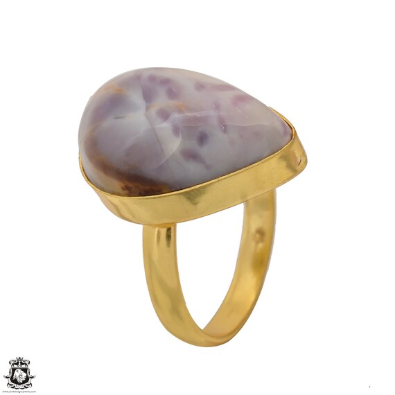 Size 10.5 - Size 12 Tiffany Jasper Bertrandite Ring Meditation Ring 24k Gold Ring Gpr1574