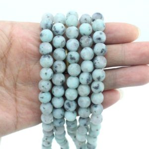 4mm/6mm/8mm/10mm Frosted Sky Mountain Blue Jasper Stone Beads,Mala beads, Loose Round gemstone beads,Full Strand-15-16 inches-EB282 | Natural genuine beads Gemstone beads for beading and jewelry making.  #jewelry #beads #beadedjewelry #diyjewelry #jewelrymaking #beadstore #beading #affiliate #ad