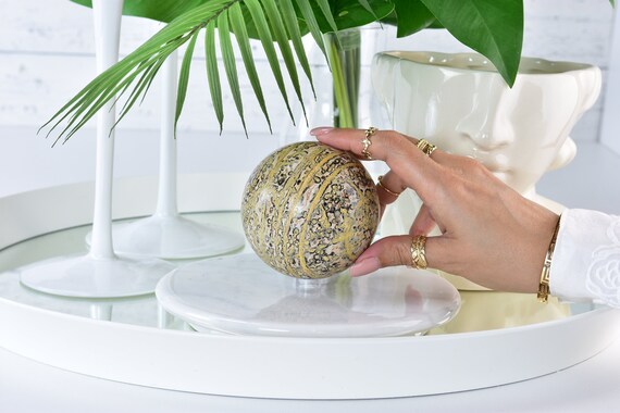 Luxurious Leopard Skin Jasper Sphere: A Glowing Crystal Ball For Your Collection