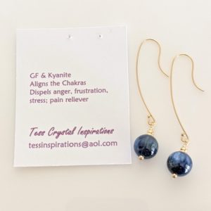 Shop Kyanite Earrings! Gold-filled and Blue Kyanite Earrings | Natural genuine Kyanite earrings. Buy crystal jewelry, handmade handcrafted artisan jewelry for women.  Unique handmade gift ideas. #jewelry #beadedearrings #beadedjewelry #gift #shopping #handmadejewelry #fashion #style #product #earrings #affiliate #ad