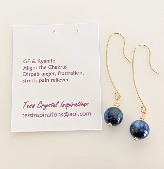 Gold-filled And Blue Kyanite Earrings