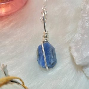 Shop Kyanite Necklaces! Blue Kyanite Necklace – Throat Chakra – Communication | Natural genuine Kyanite necklaces. Buy crystal jewelry, handmade handcrafted artisan jewelry for women.  Unique handmade gift ideas. #jewelry #beadednecklaces #beadedjewelry #gift #shopping #handmadejewelry #fashion #style #product #necklaces #affiliate #ad