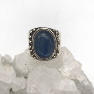 Shop Kyanite Rings! Kyanite Ring Size 8 1/2 | Natural genuine Kyanite rings, simple unique handcrafted gemstone rings. #rings #jewelry #shopping #gift #handmade #fashion #style #affiliate #ad