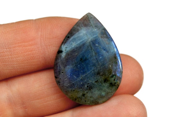 Blue Labradorite Cabochon Stone (30mm X 22mm X 5mm) - Drop Crystal Gemstone - Natural Loose Labradorite