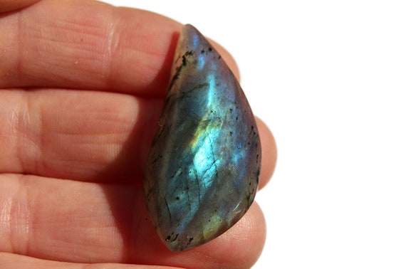 Labradorite Crystal Cabochon (40mm X 20mm X 7mm) - Blue Flash Labradorite