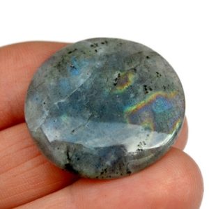 Shop Labradorite Cabochons! Labradorite Cabochon Stone (30mm x 30mm x 5mm) – Round Cabochon – Natural Gemstone | Natural genuine stones & crystals in various shapes & sizes. Buy raw cut, tumbled, or polished gemstones for making jewelry or crystal healing energy vibration raising reiki stones. #crystals #gemstones #crystalhealing #crystalsandgemstones #energyhealing #affiliate #ad