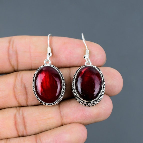Red Fire Labradorite Earring 925 Sterling Silver Earrings Handmade Earring Vintage Design Earring Silver Jewelry Gemstone Earring For Gift