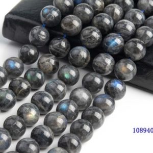 Shop Labradorite Round Beads! Natural Gray Labradorite Gemstone Grade A Round 11-12mm 12mm Loose Beads | Natural genuine round Labradorite beads for beading and jewelry making.  #jewelry #beads #beadedjewelry #diyjewelry #jewelrymaking #beadstore #beading #affiliate #ad