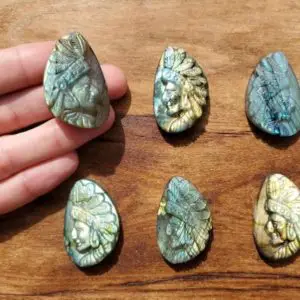 Shop Labradorite Shapes! Labradorite Indian Head, Labradorite Crystal Indian Head, Labradorite Carving, Crystal Indian Head | Natural genuine stones & crystals in various shapes & sizes. Buy raw cut, tumbled, or polished gemstones for making jewelry or crystal healing energy vibration raising reiki stones. #crystals #gemstones #crystalhealing #crystalsandgemstones #energyhealing #affiliate #ad