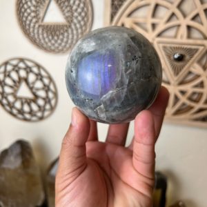 Shop Labradorite Shapes! Mystical Labradorite Sphere (70mm) | Natural genuine stones & crystals in various shapes & sizes. Buy raw cut, tumbled, or polished gemstones for making jewelry or crystal healing energy vibration raising reiki stones. #crystals #gemstones #crystalhealing #crystalsandgemstones #energyhealing #affiliate #ad