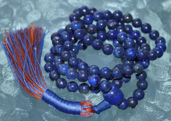 Lapis Lazuli Necklace, Blue Beads, September Birthstone