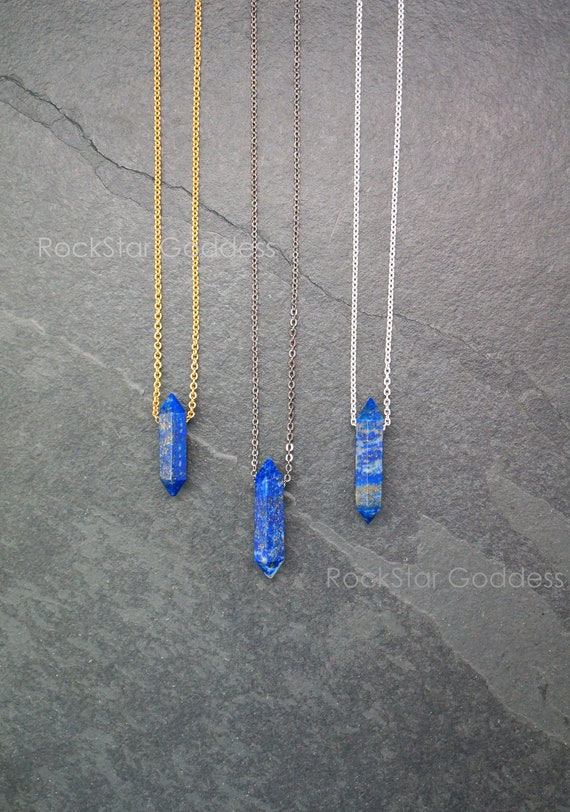 Mens Lapis Lazuli Necklace, Gold Lapis Necklace, Silver Lapis Necklace, Gunmetal Lapis Necklace, Men Lapis Pendant, Mens Lapis Jewelry
