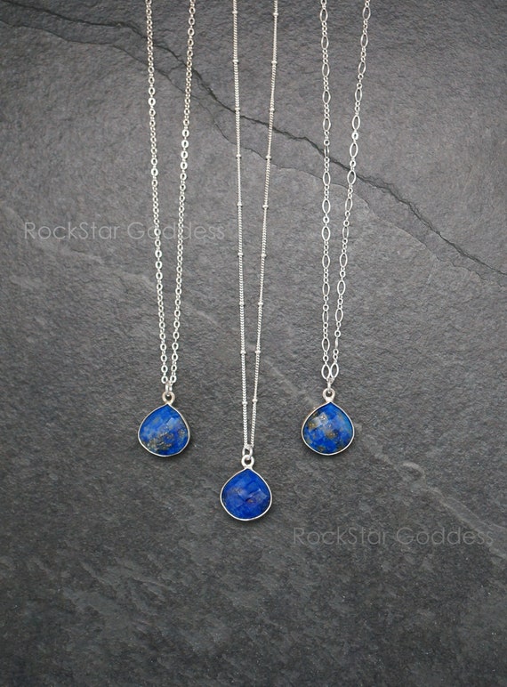 Silver Lapis Lazuli Necklace, Lapis Lazuli Pendant, Lapis Lazuli Jewelry, Lapis Necklace, Silver Lapis Necklace, Silver Lapis