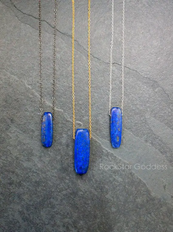 Silver Lapis Necklace, Gold Lapis Necklace, Lapis Lazuli Necklace, Lapis Necklace, Lapis Lazuli Pendant, Lapis Jewelry, Anniversary Gift