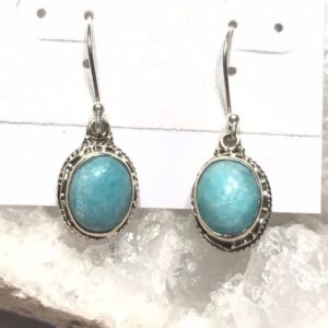Shop Larimar Earrings! Victorian Lace Larimar Earrings | Natural genuine Larimar earrings. Buy crystal jewelry, handmade handcrafted artisan jewelry for women.  Unique handmade gift ideas. #jewelry #beadedearrings #beadedjewelry #gift #shopping #handmadejewelry #fashion #style #product #earrings #affiliate #ad