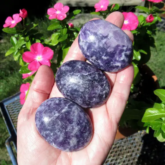 Sparkly Purple Lepidolite, Choose One Lepidolite Palm Stone