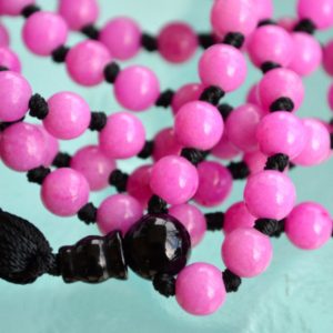 Shop Jade Necklaces! Magenta Jade Prayer Beads Hand Knotted Tassel Yoga Mala Beads Necklace -Heart Chakra Self Healer For Stress Relief Abundance Spiritual Power | Natural genuine Jade necklaces. Buy crystal jewelry, handmade handcrafted artisan jewelry for women.  Unique handmade gift ideas. #jewelry #beadednecklaces #beadedjewelry #gift #shopping #handmadejewelry #fashion #style #product #necklaces #affiliate #ad