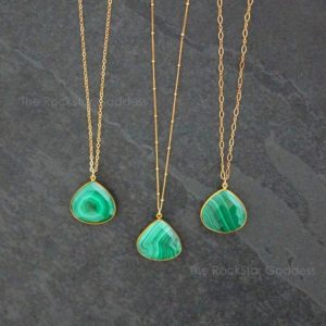 Malachite Crystal Necklace,  Gold Malachite Necklace, Malachite Pendant, Malachite Jewelry, Malachite Crystal Necklace, Gift for Her | Natural genuine Array jewelry. Buy crystal jewelry, handmade handcrafted artisan jewelry for women.  Unique handmade gift ideas. #jewelry #beadedjewelry #beadedjewelry #gift #shopping #handmadejewelry #fashion #style #product #jewelry #affiliate #ad