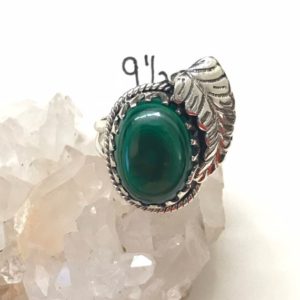 Shop Malachite Rings! Malachite Ring Size 9 1/2 | Natural genuine Malachite rings, simple unique handcrafted gemstone rings. #rings #jewelry #shopping #gift #handmade #fashion #style #affiliate #ad