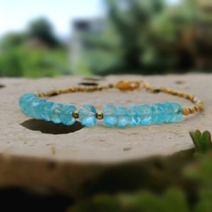 Blue Moonstone And Gold Vermeil Beads Bracelet, Brigal Jewelry, Something Blue, Gifts For Her | Natural genuine Moonstone bracelets. Buy crystal jewelry, handmade handcrafted artisan jewelry for women.  Unique handmade gift ideas. #jewelry #beadedbracelets #beadedjewelry #gift #shopping #handmadejewelry #fashion #style #product #bracelets #affiliate #ad