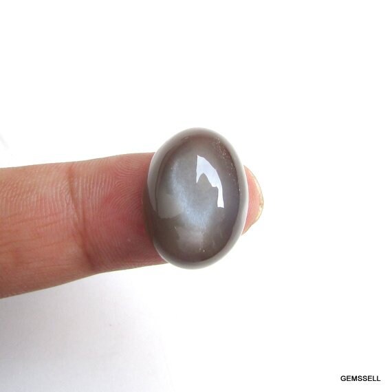 1 Pieces 15x20mm Gray Moonstone Cabochon Oval Loose Gemstone, Gray Moonstone Oval Cabochon Loose Gemstone, Nice Aaa Quality Gemstone