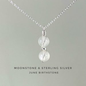 Shop Moonstone Necklaces! Moonstone Necklace, June Birthstone, 925 Sterling Silver, Bridal necklace, Cancer Zodiac | Natural genuine Moonstone necklaces. Buy handcrafted artisan wedding jewelry.  Unique handmade bridal jewelry gift ideas. #jewelry #beadednecklaces #gift #crystaljewelry #shopping #handmadejewelry #wedding #bridal #necklaces #affiliate #ad