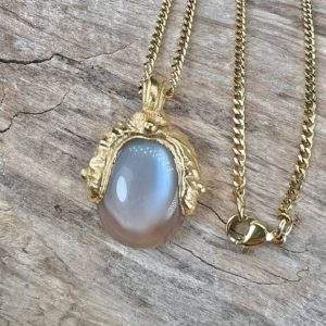 Shop Moonstone Pendants! MOONSTONE Necklace, Pendant, 22K gold plated, BoHo-Style, Organic, Precious Talisman, Spiritual Jewelry, with golden stainless steel chain | Natural genuine Moonstone pendants. Buy crystal jewelry, handmade handcrafted artisan jewelry for women.  Unique handmade gift ideas. #jewelry #beadedpendants #beadedjewelry #gift #shopping #handmadejewelry #fashion #style #product #pendants #affiliate #ad