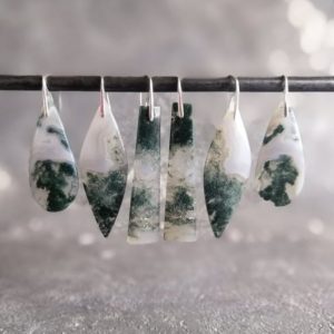 Unique Moss Agate Earrings, Silver Earrings, Extra Large Crystal Earrings, Natural Stone Earrings, Healing Earrings Long Earrings | Natural genuine Moss Agate earrings. Buy crystal jewelry, handmade handcrafted artisan jewelry for women.  Unique handmade gift ideas. #jewelry #beadedearrings #beadedjewelry #gift #shopping #handmadejewelry #fashion #style #product #earrings #affiliate #ad