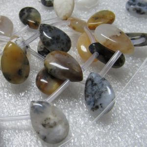Shop Moss Agate Bead Shapes! Agate Beads 15 x 10mm Natural Smooth Dendritic Moss Agate Smooth Teardrops – 10 Pieces | Natural genuine other-shape Moss Agate beads for beading and jewelry making.  #jewelry #beads #beadedjewelry #diyjewelry #jewelrymaking #beadstore #beading #affiliate #ad