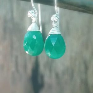 Shop Onyx Earrings! Green Onyx Earrings, Silver Earrings, Gifts For Her | Natural genuine Onyx earrings. Buy crystal jewelry, handmade handcrafted artisan jewelry for women.  Unique handmade gift ideas. #jewelry #beadedearrings #beadedjewelry #gift #shopping #handmadejewelry #fashion #style #product #earrings #affiliate #ad