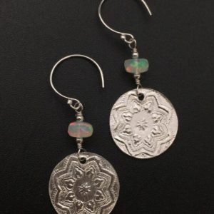Shop Opal Earrings! Silver Mandala and Ethiopian Opal Earrings | Natural genuine Opal earrings. Buy crystal jewelry, handmade handcrafted artisan jewelry for women.  Unique handmade gift ideas. #jewelry #beadedearrings #beadedjewelry #gift #shopping #handmadejewelry #fashion #style #product #earrings #affiliate #ad