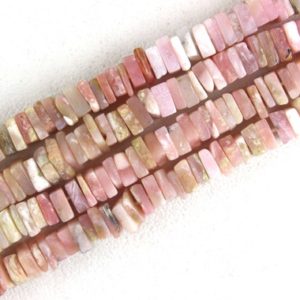 Good Quality 16" Long Natural Pink Peruvian Opal Heishi Beads,Smooth Square Beads,Opal Beads, 4-5 MM Gemstone Beads, Wholesale Price | Natural genuine other-shape Gemstone beads for beading and jewelry making.  #jewelry #beads #beadedjewelry #diyjewelry #jewelrymaking #beadstore #beading #affiliate #ad