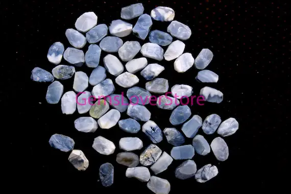 10 Pieces Large Raw 16-18 Mm Gemstones Bulk, Natural Opal Rough Healing Crystal Natural Blue Opal Raw Making Jewelry Opal Grade Raw