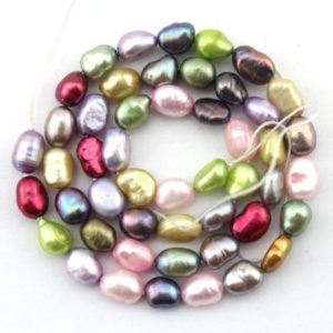 Shop Pearl Beads! 5-6mm Freshwater Baroque Nugget Pearl Beads,Multicoloured Loose Baroque Pearls,Pearl Strand,Wedding Pearls,DIY Pearls-49 Pcs-15 Inches-LN004 | Natural genuine beads Pearl beads for beading and jewelry making.  #jewelry #beads #beadedjewelry #diyjewelry #jewelrymaking #beadstore #beading #affiliate #ad
