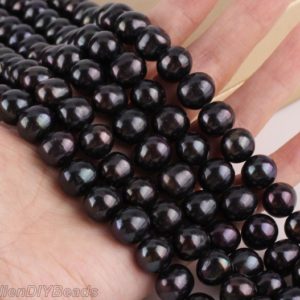 Shop Pearl Necklaces! AA 11-12mm Peacock Black Round Pearl Beads,Loose Freshwater Cultured Pearl Beads,Pearl Beads For Necklace Jewelry-Approx 36pcs-15.5inches | Natural genuine Pearl necklaces. Buy crystal jewelry, handmade handcrafted artisan jewelry for women.  Unique handmade gift ideas. #jewelry #beadednecklaces #beadedjewelry #gift #shopping #handmadejewelry #fashion #style #product #necklaces #affiliate #ad