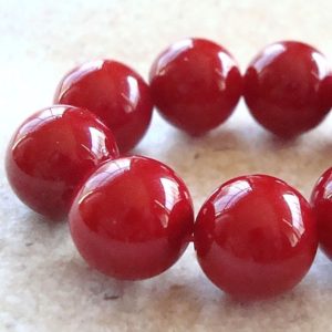 Shell Pearl Beads 12mm Lustrous Crimson Red Shell Pearl Round Beads  – 8 Pieces | Natural genuine beads Gemstone beads for beading and jewelry making.  #jewelry #beads #beadedjewelry #diyjewelry #jewelrymaking #beadstore #beading #affiliate #ad