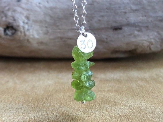 Raw Peridot Crystal Bar Necklace - August Birthstone Necklace - Peridot Jewelry - Leo Necklace - Heart Chakra Necklace - Gift For Her