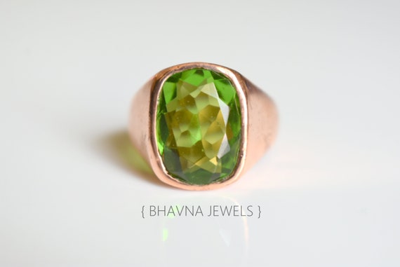 Peridot Ring, 22k Gold Fill, Signet Ring, 925 Sterling Silver Ring, Women Ring, Man  Ring, Faceted Peridot Gemstone, Gift Ring, Jewelry Gift