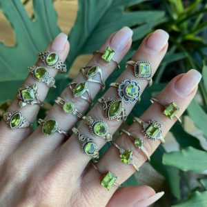 Shop Peridot Rings! Peridot  ring, sterling silver, .925, August Birthstone | Natural genuine Peridot rings, simple unique handcrafted gemstone rings. #rings #jewelry #shopping #gift #handmade #fashion #style #affiliate #ad