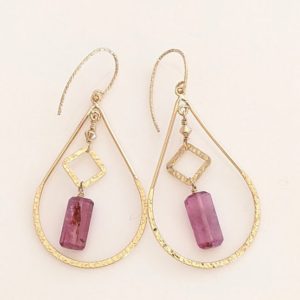 Shop Pink Tourmaline Earrings! Gold-Filled and Pink Tourmaline Earrings | Natural genuine Pink Tourmaline earrings. Buy crystal jewelry, handmade handcrafted artisan jewelry for women.  Unique handmade gift ideas. #jewelry #beadedearrings #beadedjewelry #gift #shopping #handmadejewelry #fashion #style #product #earrings #affiliate #ad