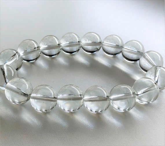 Genuine Aaa Quality Crystal Quartz 10 Mm Beads Bracelet For Man, Woman/ Unisex Fashion Bracelet