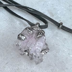 Shop Quartz Crystal Pendants! ROCK-CRYSTAL Quartz Cluster, light Lavender Color, Necklace/Pendant, Brazil, Quality and Precious Crystal Cluster, Magic Nature Unique | Natural genuine Quartz pendants. Buy crystal jewelry, handmade handcrafted artisan jewelry for women.  Unique handmade gift ideas. #jewelry #beadedpendants #beadedjewelry #gift #shopping #handmadejewelry #fashion #style #product #pendants #affiliate #ad