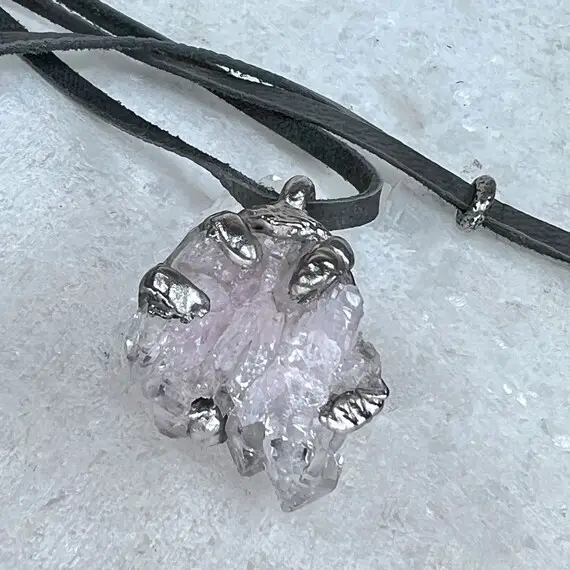 Rock-crystal Quartz Cluster, Light Lavender Color, Necklace/pendant, Brazil, Quality And Precious Crystal Cluster, Magic Nature Unique