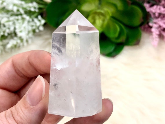 Crystal Quartz Point 54mm Agq - Manifestation Stone -  Crystal Grid - Altar Decor - Crown Chakra - Meditation Crystal - Amplification Stone